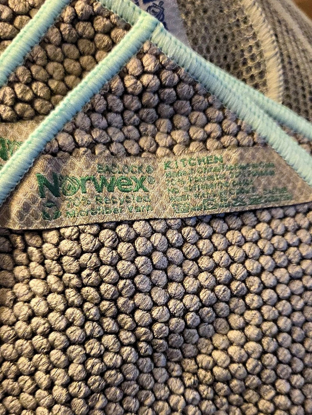 3 - Norwex Diamond Textured Kitchen Cloth Cloths Gray & Green